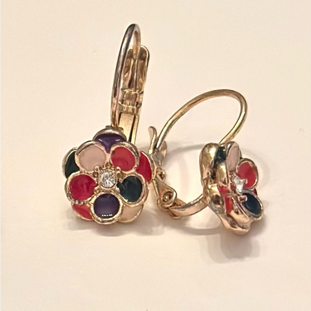 NWOT Multicolor Floral Drop Earrings